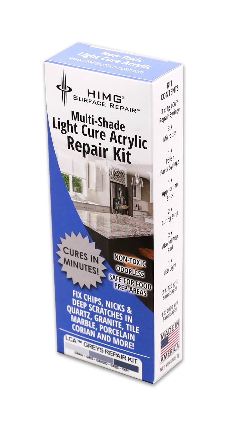  LCA(TM) Clear, Light Cure Acrylic DIY Surface Repair Kit for  Granite, Marble and Porcelain : Industrial & Scientific